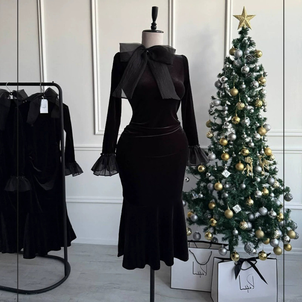 Forever 21 New Year Chic Black Flared Sleeve Fitted Waist Bodycon Midi Dress
